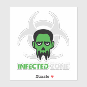 Infizierte Zone Zombie-Warnung Aufkleber