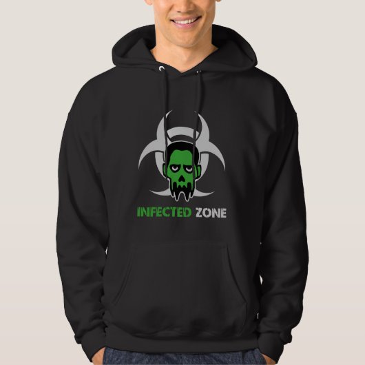 Infizierte Zone Zombie-Warnung Hoodie (Vorderseite)