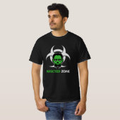 Infizierte Zone Zombie-Warnung T-Shirt (Vorne ganz)