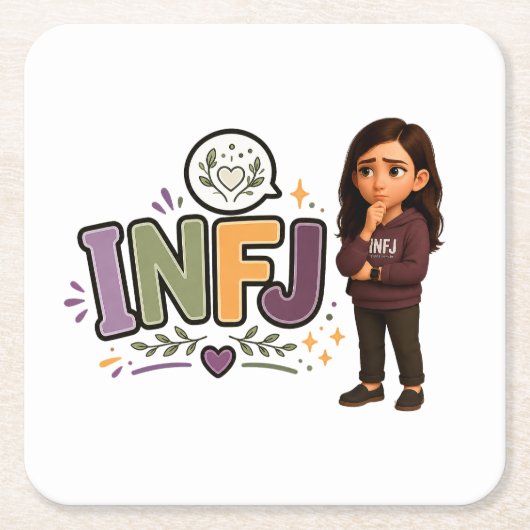 INFJ — A Guardiã das Ideias Rechteckiger Pappuntersetzer (Vorderseite)