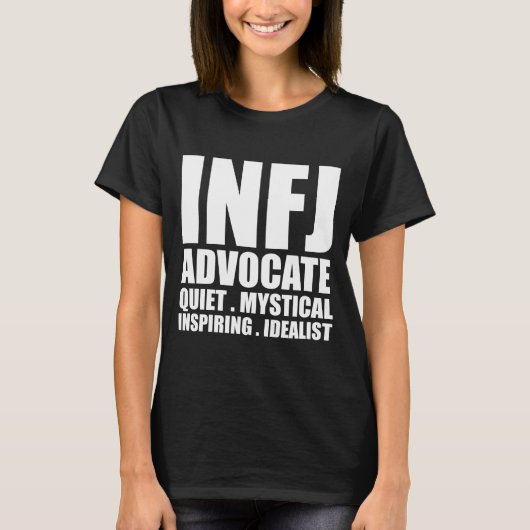 INFJ Anwalt Introvert T-Shirt Schwarzes (Vorderseite)