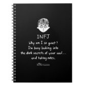 INFJ, das Anmerkungen schwarzes Notizbuch nimmt Notizblock (Vorderseite)
