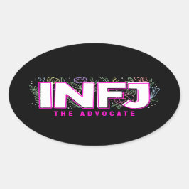 INFJ Einführung MBTI Personality Type Floral Ovaler Aufkleber