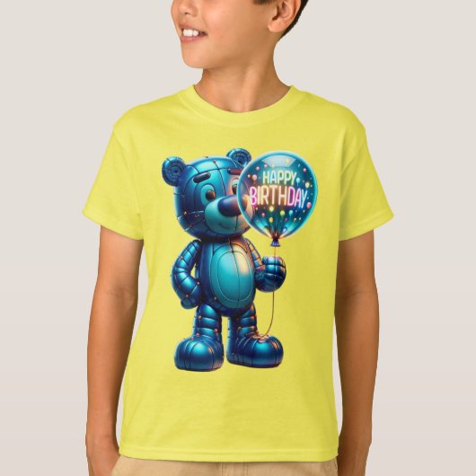  Inflatable Bear with a Balloon, Happy Birthday, b T-Shirt (Vorderseite)
