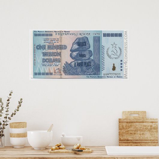 Inflation, an die man glauben kann! poster (Küche)