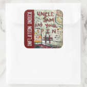 INFLATION INDICA QUADRATISCHER AUFKLEBER (Tasche)