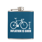 Inflation ist ein gutes Fahrrad Flachmann (Vorderseite)