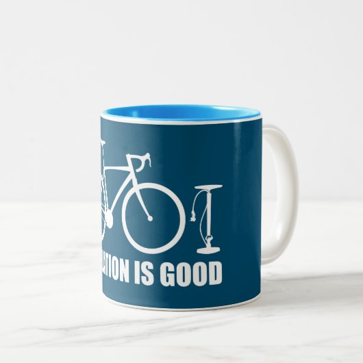 Inflation ist ein gutes Fahrrad Zweifarbige Tasse (VorderseiteRechts)
