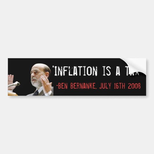 Inflation ist eine Steuer - Vorlage Autoaufkleber (Vorne)