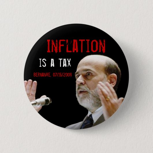 Inflation ist eine Steuer - Vorlage Button (Vorderseite)
