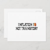Inflation ist nicht vorübergehend postkarte (Vorne/Hinten)
