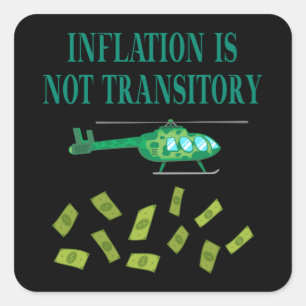Inflation ist nicht vorübergehend quadratischer aufkleber