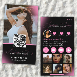 Influencer Beauty Artist Nails Lashes Pink Visitenkarte
