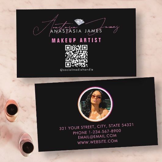 Influencer Beauty Luxury Social Media QR-Code Visitenkarte