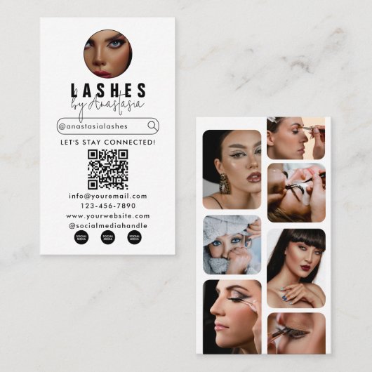 Influencer Beauty Makeup Artist Hair Lashes Fotos Visitenkarte (Vorne/Hinten)