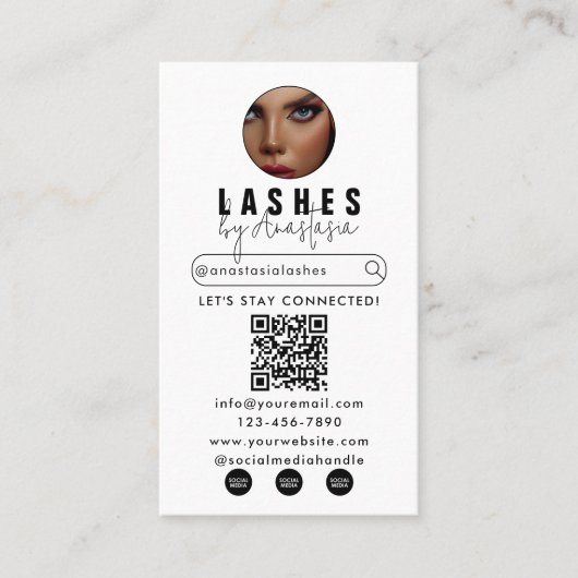 Influencer Beauty Makeup Artist Hair Lashes Fotos Visitenkarte (Vorderseite)