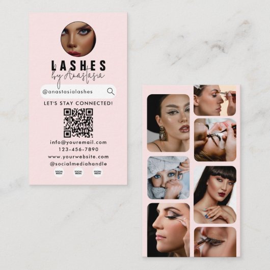 Influencer Beauty Makeup Artist Hair Lashes Fotos Visitenkarte (Vorne/Hinten)