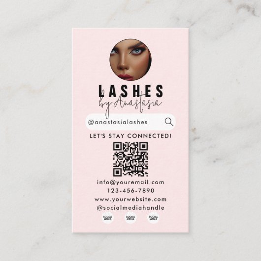 Influencer Beauty Makeup Artist Hair Lashes Fotos Visitenkarte (Vorderseite)