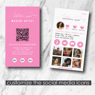 Influencer Beauty Makeup Artist Social Media Visitenkarte