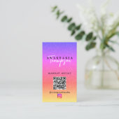 Influencer Beauty Nail Tech Social Media QR-Code Visitenkarte (Stehend Vorderseite)