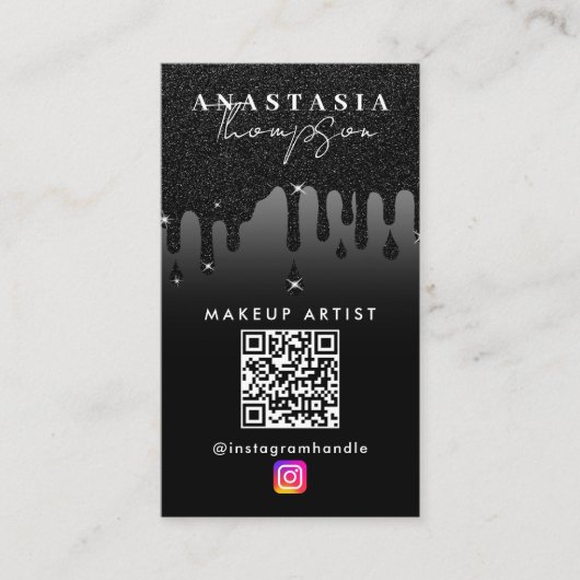 Influencer Beauty Nail Tech Social Media QR-Code Visitenkarte (Vorderseite)