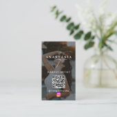 Influencer Beauty nails Social Media Black Modern Visitenkarte (Stehend Vorderseite)