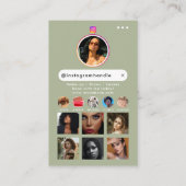 Influencer Beauty Nails Social Media Sage Green Visitenkarte (Rückseite)