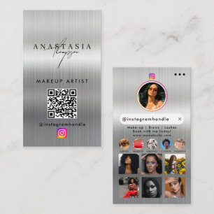 Influencer Beauty Nails Social Media Silver Visitenkarte