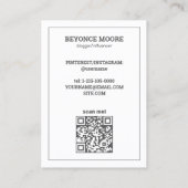 Influencer Blogger Custom QR & Foto Visitenkarte (Rückseite)