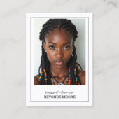 Influencer Blogger Custom QR & Foto Visitenkarte (Vorderseite)