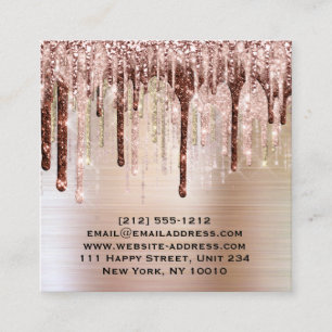 Influencer BloggerMakeup Tropfens Rose Lippen Quadratische Visitenkarte