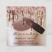 Influencer BloggerMakeup Tropfens Rose Lippen Quadratische Visitenkarte (Rückseite)