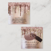 Influencer BloggerMakeup Tropfens Rose Lippen Quadratische Visitenkarte (Vorne/Hinten)