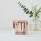 Influencer BloggerMakeup Tropfens Rose Lippen Quadratische Visitenkarte (Stehend Vorderseite)