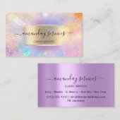 Influencer Blue Gold Tropfens Gold Holographic Blo Visitenkarte (Vorne/Hinten)