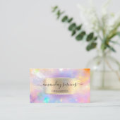 Influencer Blue Gold Tropfens Gold Holographic Visitenkarte (Stehend Vorderseite)