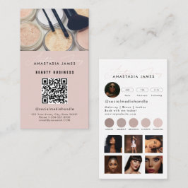 Influencer Esthetician Social Media QR Code Rosa Visitenkarte