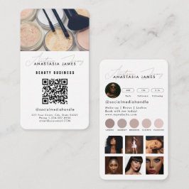 Influencer Esthetician Social Media QR Code White Visitenkarte