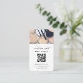 Influencer Esthetician Social Media QR Code White Visitenkarte (Stehend Vorderseite)