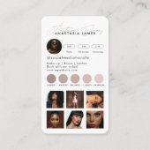 Influencer Esthetician Social Media QR Code White Visitenkarte (Rückseite)