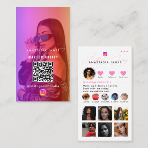 Influencer-Foto-Feed Girly Social Media QR-Code Visitenkarte
