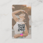 Influencer-Foto Fütterte Grid Social Media Beige B Visitenkarte (Vorderseite)