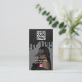 Influencer-Foto Fütterte Social Media Black Glitze Visitenkarte (Stehend Vorderseite)