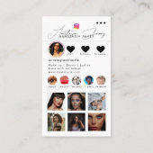 Influencer-Foto Fütterte Social Media QR-Code Blac Visitenkarte (Rückseite)