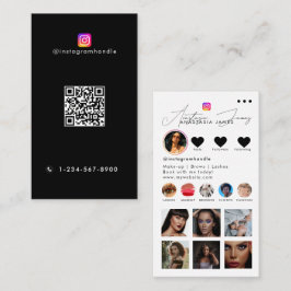 Influencer-Foto Fütterte Social Media QR-Code Blac Visitenkarte