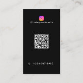 Influencer-Foto Fütterte Social Media QR-Code Blac Visitenkarte (Vorderseite)