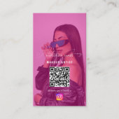 Influencer-Foto Fütterte Social Media QR-Code Girl Visitenkarte (Vorderseite)