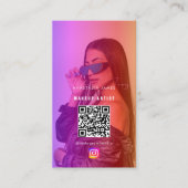 Influencer-Foto Füttre Girly Social Media QR-Code Visitenkarte (Vorderseite)