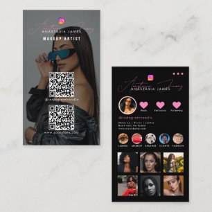Influencer-Foto Füttre Grid Social Media 2 QR-Code Visitenkarte