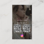 Influencer-Foto Füttre Grid Social Media 2 QR-Code Visitenkarte (Vorderseite)